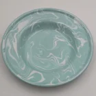 Wholesale Round Enamel Camping plate Soup Plate Pie Dish With Roll Rim