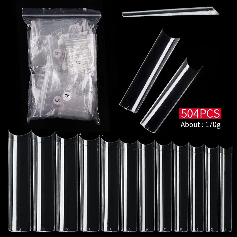XXXL Curved C Shape Water Pipe Nail Art Tips 504 pcs /bag extra Long False Nail Tips Square Tips for Professional Salon Manicure, Natural & clear
XXXL Curved C Shape Water Pipe Nail Art Tips 504 pcs /bag extra Long False Nail Tips Square Tips for Professional Salon Manicure, Natural & clear