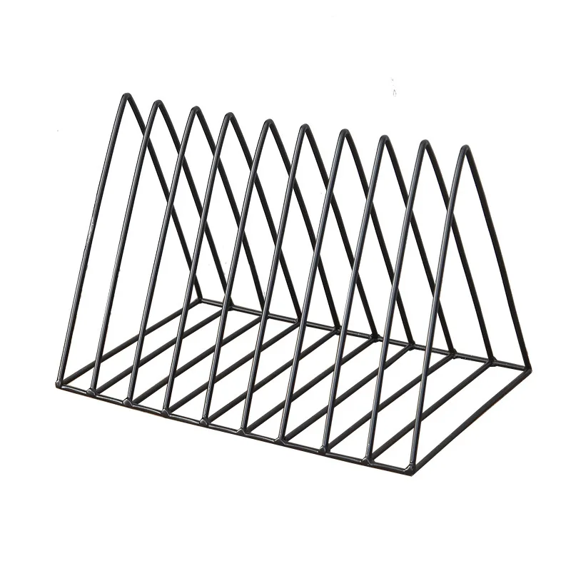 Nordic simple wrought iron triangle bookcase desktop storage rack File magazine storage box office shelf ornament
Nordic simple wrought iron triangle bookcase desktop storage rack File magazine storage box office shelf ornament