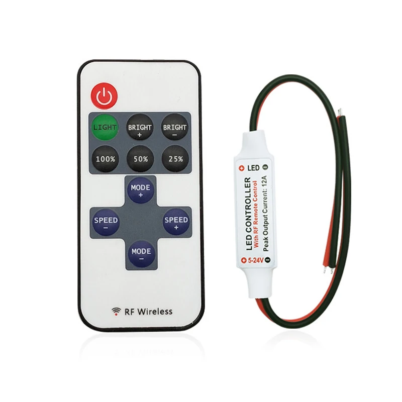 5V 12V 24V 11-key single color Dimmer Remote controller RF wireless led light strip Monochrome rf led Controller
5V 12V 24V 11-key single color Dimmer Remote controller RF wireless led light strip Monochrome rf led Controller