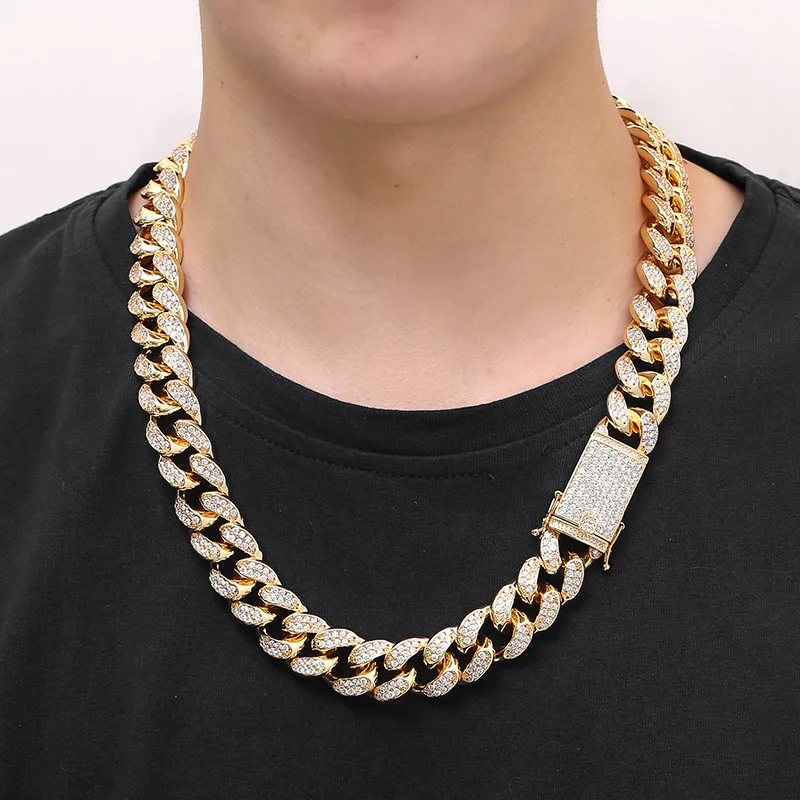 Wholesale Mens Hiphop Plated 18K Gold Iced Out Diamond Choker Jewelry Cuban Link Chain Necklace, Silver, gold
Wholesale Mens Hiphop Plated 18K Gold Iced Out Diamond Choker Jewelry Cuban Link Chain Necklace, Silver, gold