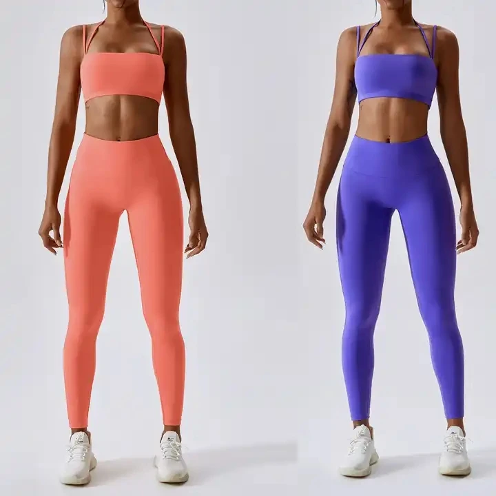 Women's 2 Pieces Gym Wear Singlet Workout Bra and Fitness Non Fronts Seam Leggings Nude Fabric Sports Wear 2023
Women's 2 Pieces Gym Wear Singlet Workout Bra and Fitness Non Fronts Seam Leggings Nude Fabric Sports Wear 2023