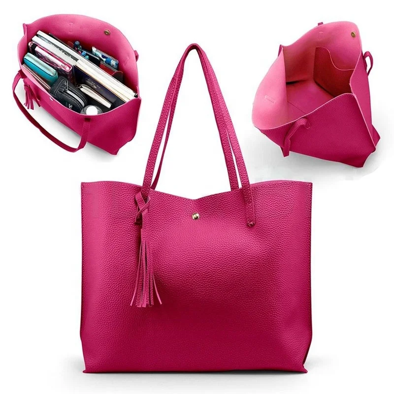 Women's Soft Faux Leather Tote Shoulder Bag Big Capacity Tassel Handbag, Black,pink,silver,grey,golden,blue,red,green
Women's Soft Faux Leather Tote Shoulder Bag Big Capacity Tassel Handbag, Black,pink,silver,grey,golden,blue,red,green