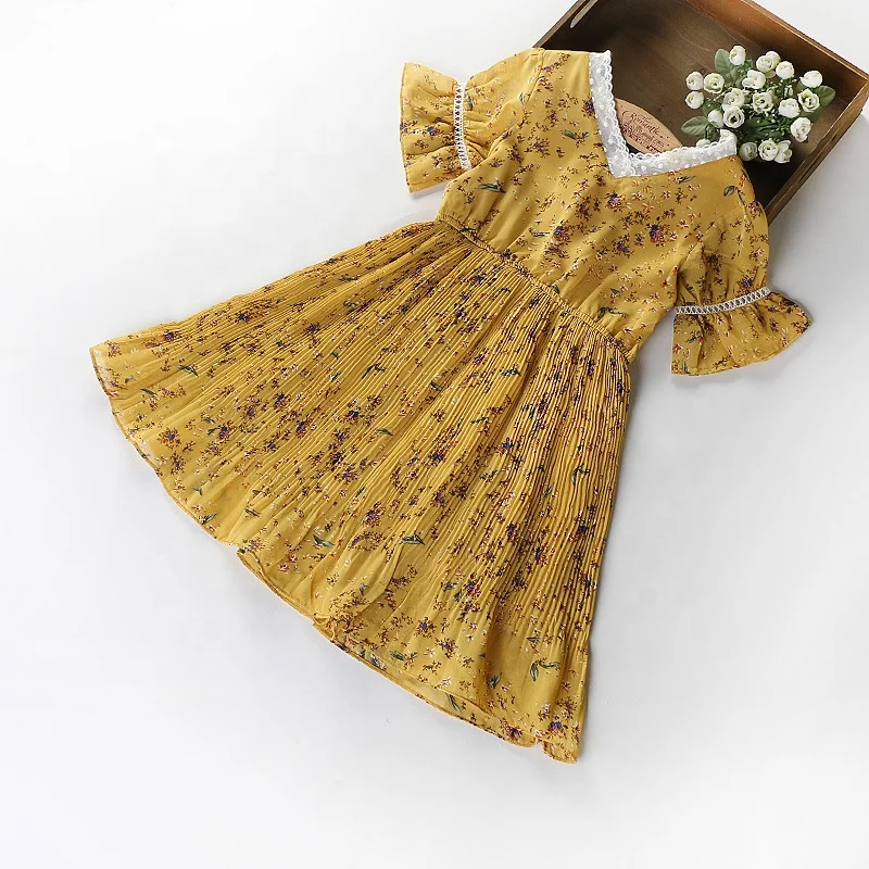 B60165A Floral chiffon dress children's summer new short-sleeved princess dress, Yellow navy blue white
B60165A Floral chiffon dress children's summer new short-sleeved princess dress, Yellow navy blue white