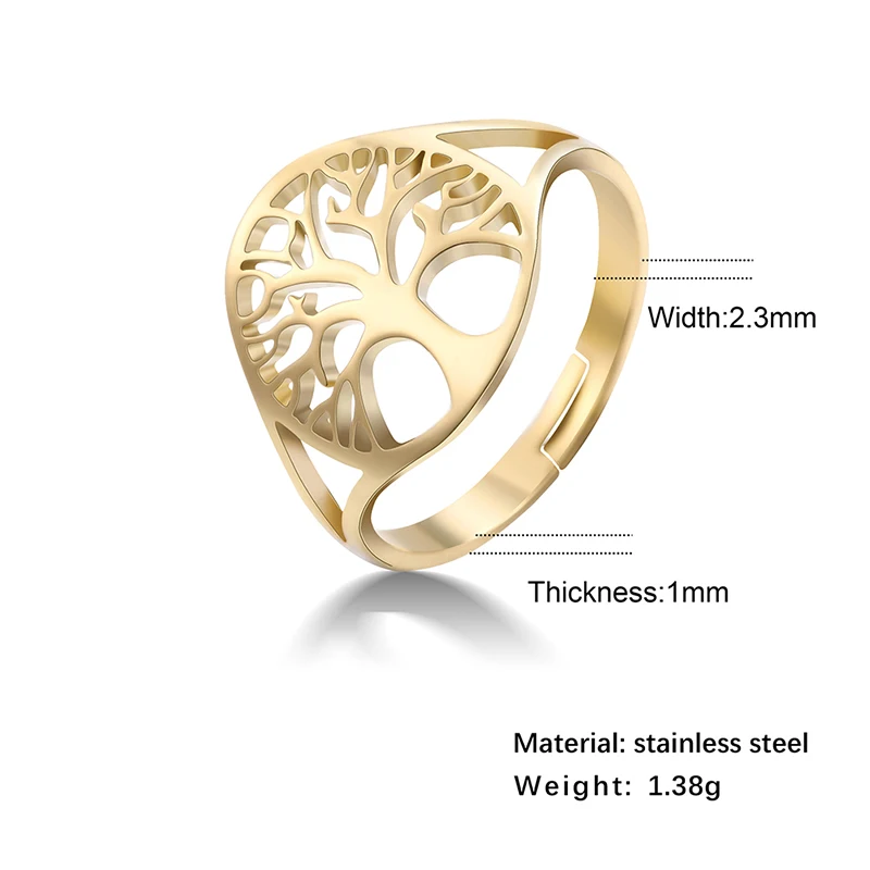 2021 New Ring Tree Of Life Rose 18k Gold Plated Stainless Steel Ring Mix Stainless Steel Finger Rings Men Women
2021 New Ring Tree Of Life Rose 18k Gold Plated Stainless Steel Ring Mix Stainless Steel Finger Rings Men Women