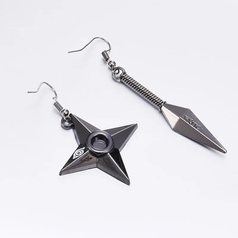 High-end jewelry supplier stainless steel earrings anime unisex personality fashion earrings Naruto shuriken kunai earrings 
High-end jewelry supplier stainless steel earrings anime unisex personality fashion earrings Naruto shuriken kunai earrings