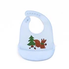 ODM Embossed Logo plain set silicone baby feed bib