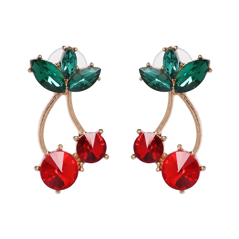 Fashion Jewelry Trendy Fruit Cherry Crystal Earrings Simple Diamond Gold Plated Earrings
Fashion Jewelry Trendy Fruit Cherry Crystal Earrings Simple Diamond Gold Plated Earrings