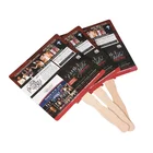Paper Fan Logo Papercustomized Logo Custom Printed Wooden Handle Paper Circular Hand Fan With Your Brand Logo