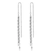 New Fashion 925 Sterling Silver thread Long Ear Line Hanging Multi hearts long Earrings
