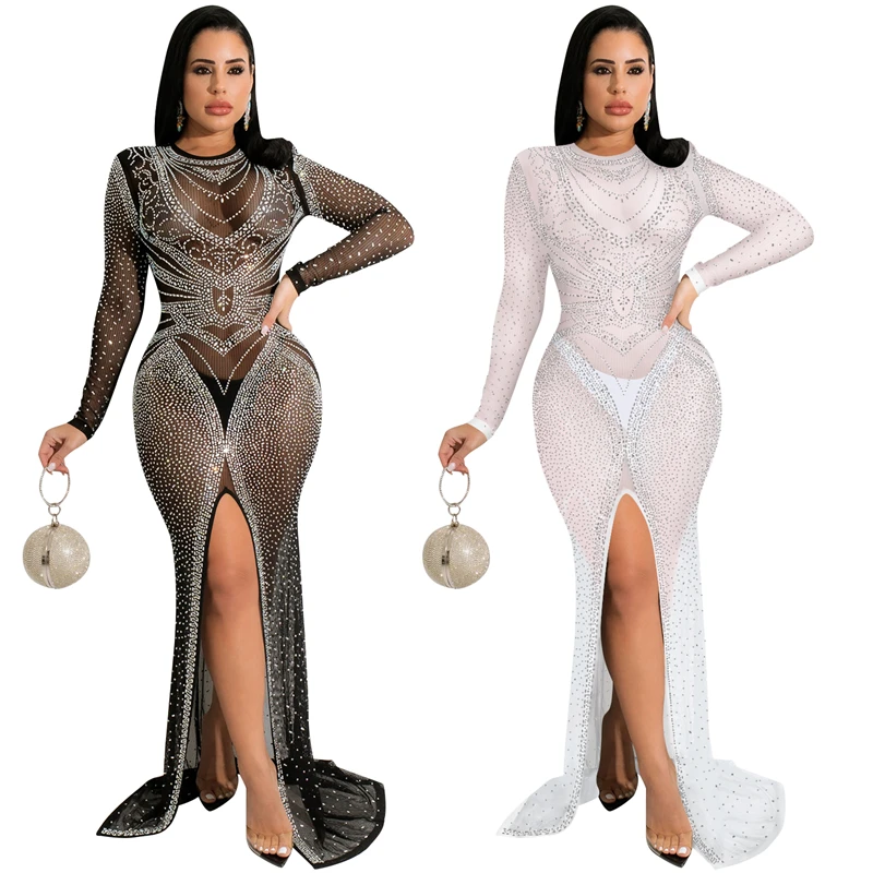 sexy luxury long sleeve white bling club see through dress women black party maxi long rhinestone mesh evening prom dresses
sexy luxury long sleeve white bling club see through dress women black party maxi long rhinestone mesh evening prom dresses