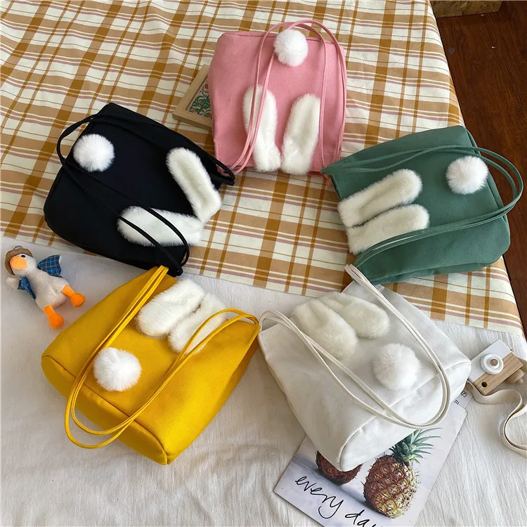 New Product Good Quality Lovely Bag Pink Tote Bags For Student Cotton Messenger With Rabbit Ears
New Product Good Quality Lovely Bag Pink Tote Bags For Student Cotton Messenger With Rabbit Ears