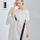 Top sale short sleeve crew neck stripe ladies 100% silk dresses silk chiffon dress patterns