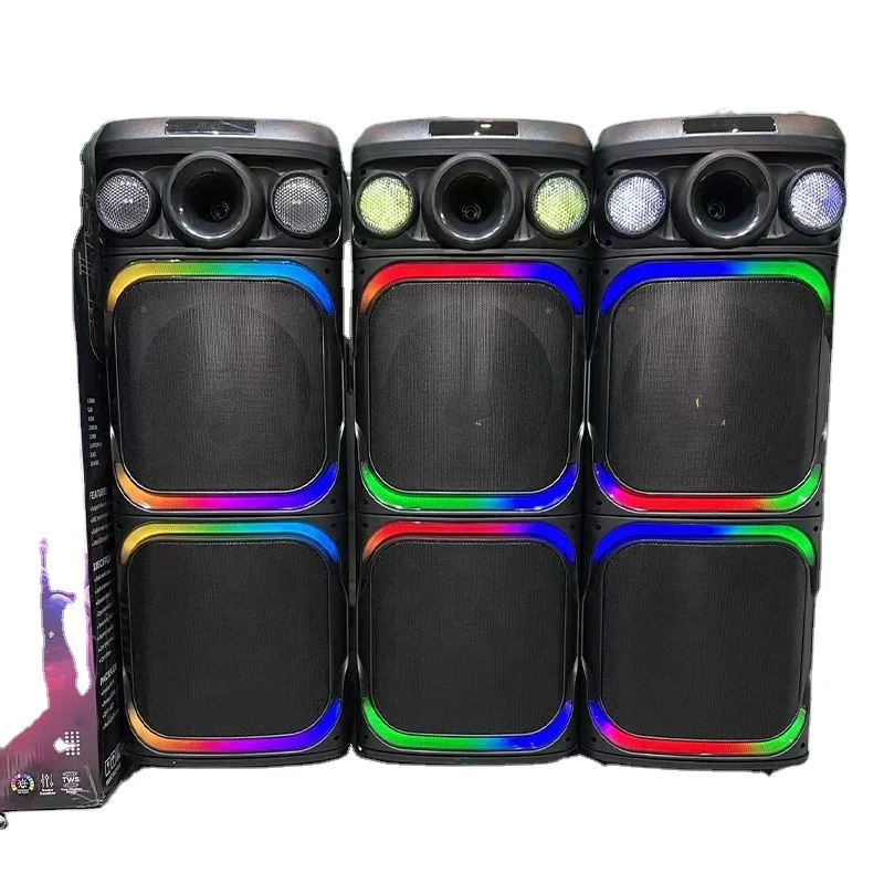 YB-1216Q New Wireless Speaker Double 12 Inch Speaker Big Bass Speaker With Dazzling Lights
YB-1216Q New Wireless Speaker Double 12 Inch Speaker Big Bass Speaker With Dazzling Lights