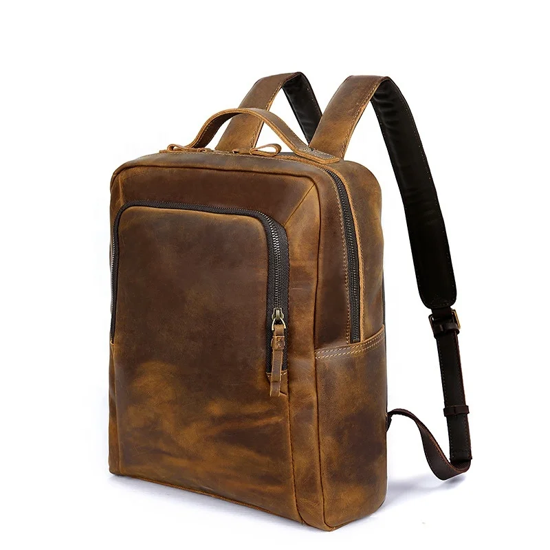 Genuine leather 14 inch laptop backpack waterproof leather school backpack travel bag., Customized 
Genuine leather 14 inch laptop backpack waterproof leather school backpack travel bag., Customized