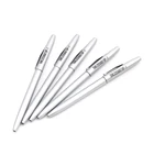 Slim design Free samples cheap sliver ball pen simple bulk pen black plastic promotional pen