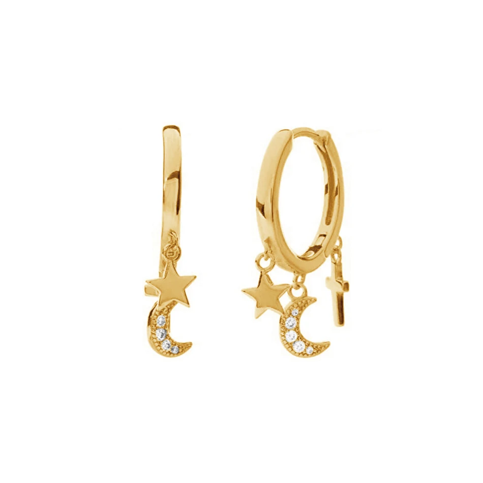 925 silver wholesale 18K Gold Plated Hoop Earrings White Cubic Zircon Star and Moon Dangle Hoop Earrings
925 silver wholesale 18K Gold Plated Hoop Earrings White Cubic Zircon Star and Moon Dangle Hoop Earrings