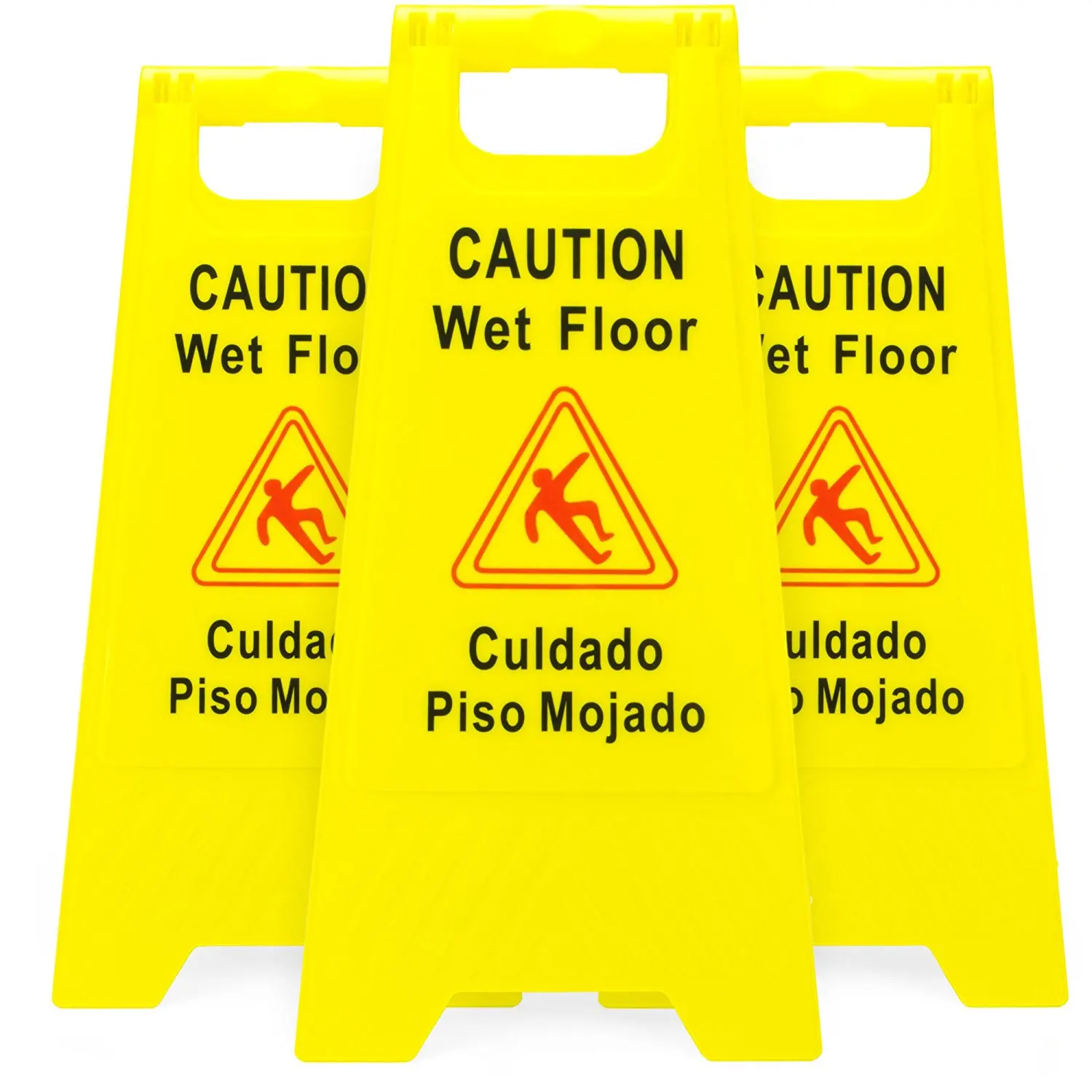 Yellow Plastic A Shape Caution Wet Floor Warning Sign Board