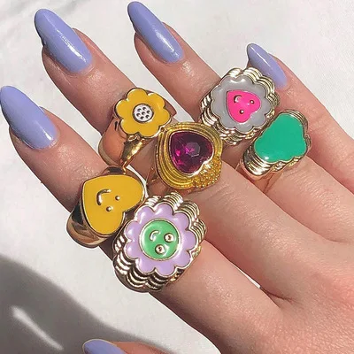 Y2K Wholesale Fashion Gold Geometry Heart Ring Cute Colorful Flower Sun Smile Face Ring For Girl Jewelry
Y2K Wholesale Fashion Gold Geometry Heart Ring Cute Colorful Flower Sun Smile Face Ring For Girl Jewelry