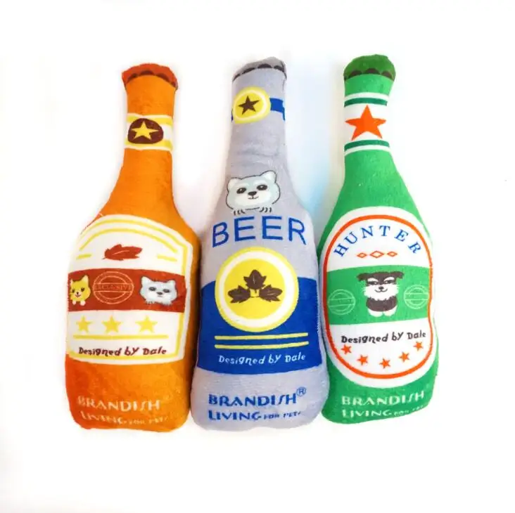 eco friendly multicolor beer bottle shape luxury squeaky plush dog chew toys, As picture
eco friendly multicolor beer bottle shape luxury squeaky plush dog chew toys, As picture