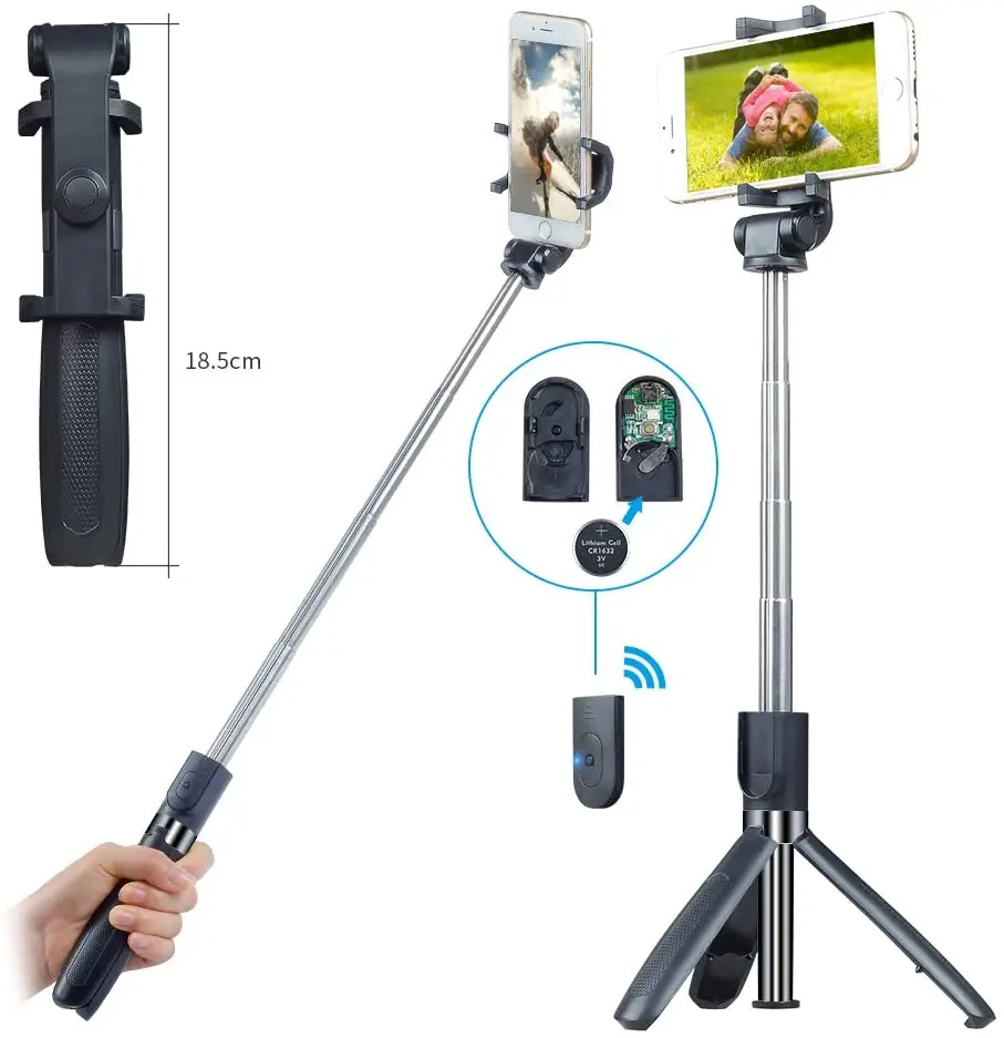 

L01 Selfie Stick Tripod 3-in-1 Extendable Selfie Stick Stand Removable Wireless Remote Shutter Selfie Stick