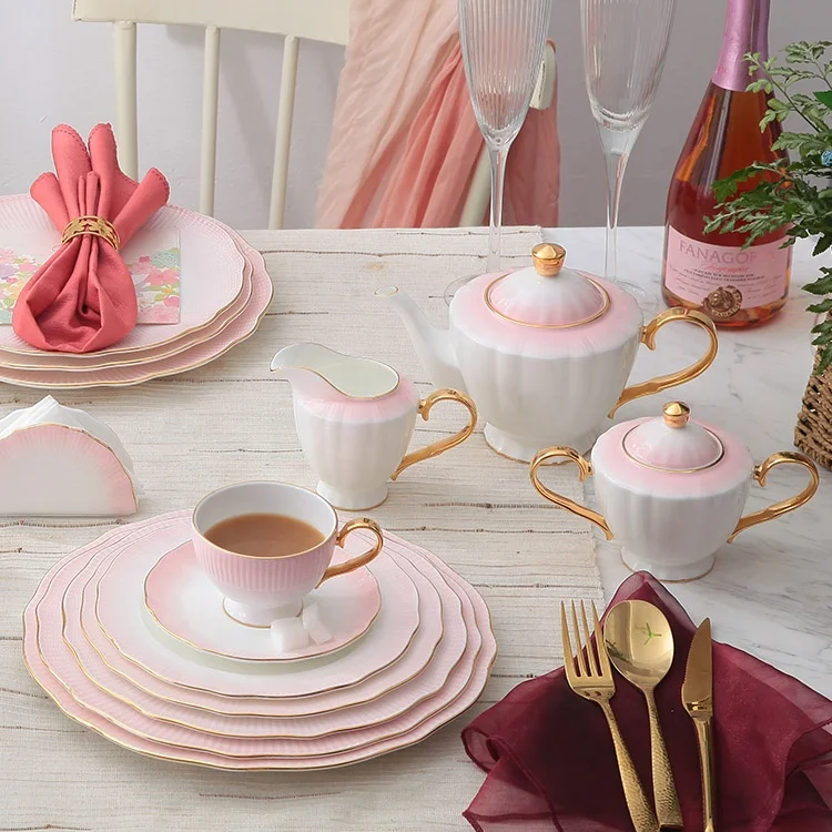 manufacturers wholesale dish crockery pink restaurant horeca ceramic dinner plate