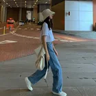 new style loose and casual wide-leg trousers straight leg jeans for women