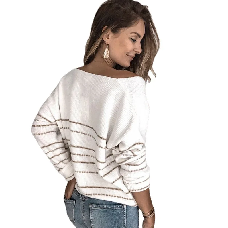 Hot Sale Autumn and Winter Patchwork Knitwear Striped V-Neck Sweater Top Casual Pullover, White, pink, purple
Hot Sale Autumn and Winter Patchwork Knitwear Striped V-Neck Sweater Top Casual Pullover, White, pink, purple