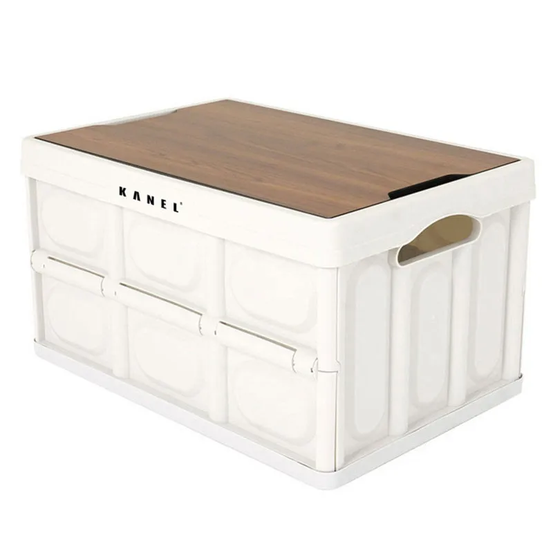 Korea Popular New Foldable Style Plastic Folding Camping Box with Wood Lid, White, black, customized
Korea Popular New Foldable Style Plastic Folding Camping Box with Wood Lid, White, black, customized