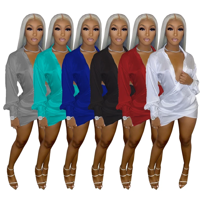 2021 Sexy Solid Color Woman Summer Dresses Deep V Low-cut Nightclub Dress Club Casual Cross Long Sleeve Bodycon Mini Dress, As picture
2021 Sexy Solid Color Woman Summer Dresses Deep V Low-cut Nightclub Dress Club Casual Cross Long Sleeve Bodycon Mini Dress, As picture