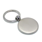 Wholesale Custom Round Shaped Blank Metal Simple Circle Keyring Key Chain Ring Ball Beads Holder Zinc Alloy Metallic Keychain