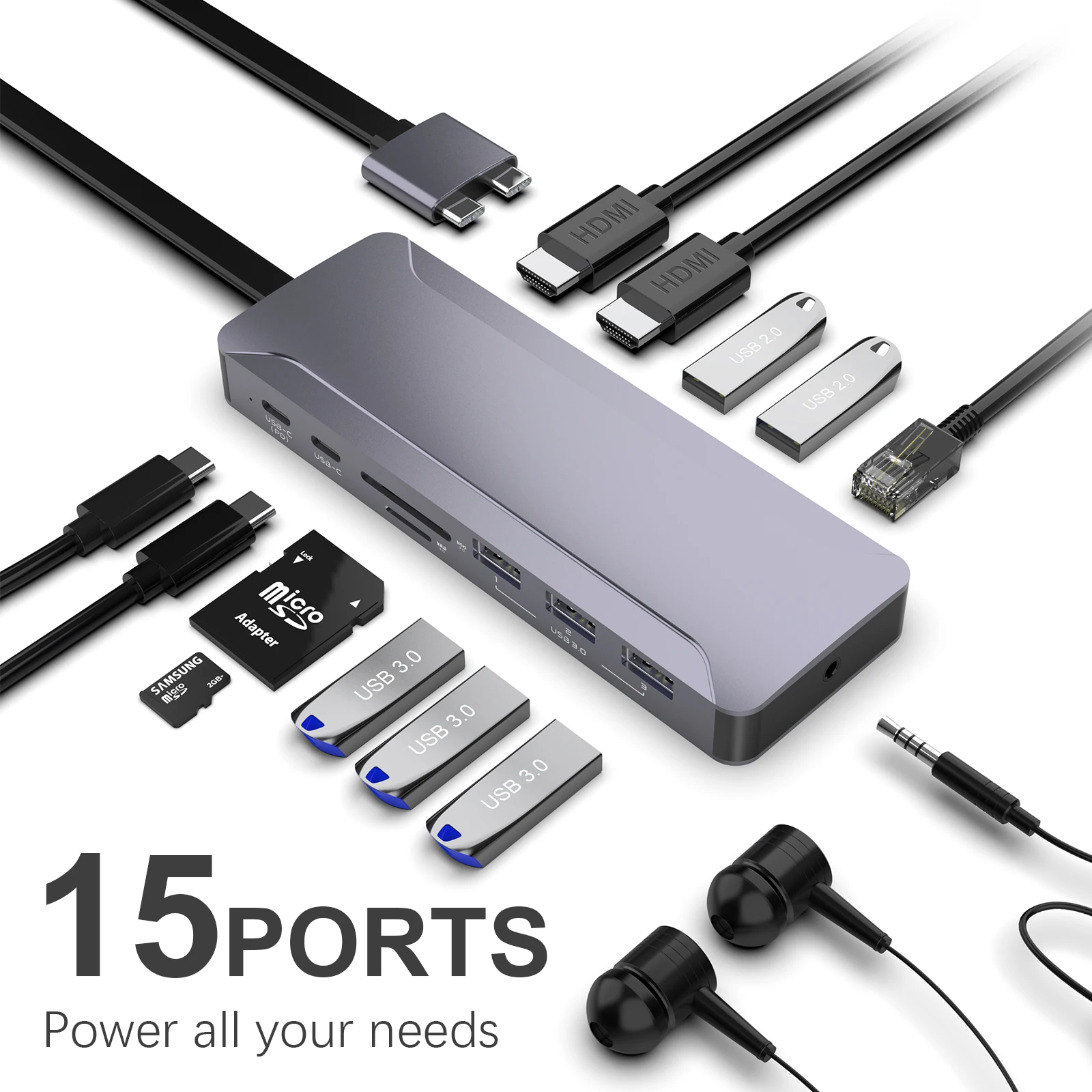 Factory Wholesale Usb-C 3.0 Hub Dual Displays Type C Screen Usb C Dual Monitor Docking Station for Macbook Pro
Factory Wholesale Usb-C 3.0 Hub Dual Displays Type C Screen Usb C Dual Monitor Docking Station for Macbook Pro