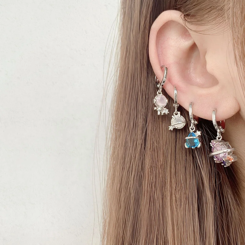 

2022 Wholesale Colorful Gemstone Gold Plated Hoop Earrings Statement Designer Drop Earrings, Picture
