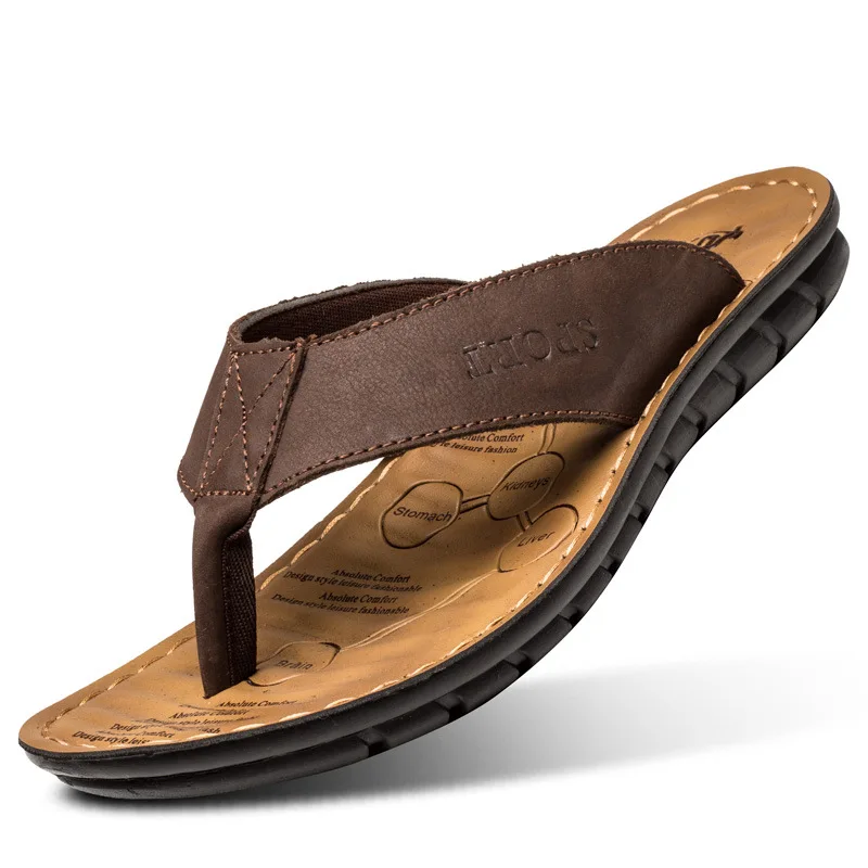 2021 Flip-Flop Sandals Cowhide Leather Slippers Beach Flip Flops Leather Sandals Men Casual Shoes
2021 Flip-Flop Sandals Cowhide Leather Slippers Beach Flip Flops Leather Sandals Men Casual Shoes