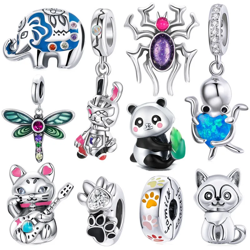 Cute animal baby panda original 925 sterling silver punk rabbit cat CZ elephant octopus charm pendant fit Pandora bracelet beads
Cute animal baby panda original 925 sterling silver punk rabbit cat CZ elephant octopus charm pendant fit Pandora bracelet beads