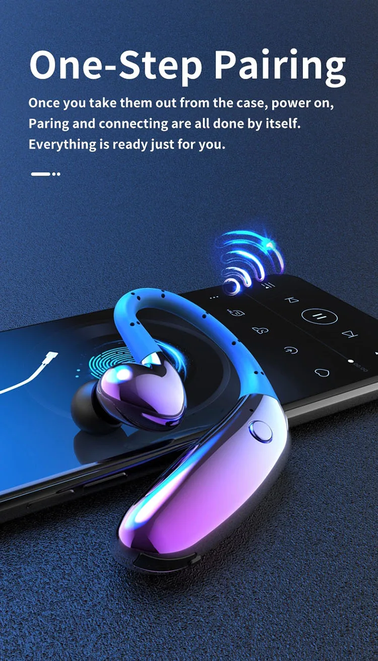 Tinderala Fashion Ear Hook TWS 5.0 Stereo IPX9 Waterproof Sport Music Hifi Deep Bass Earbud Wireless Headset Bluetooth Headphone - ANKUX.COM