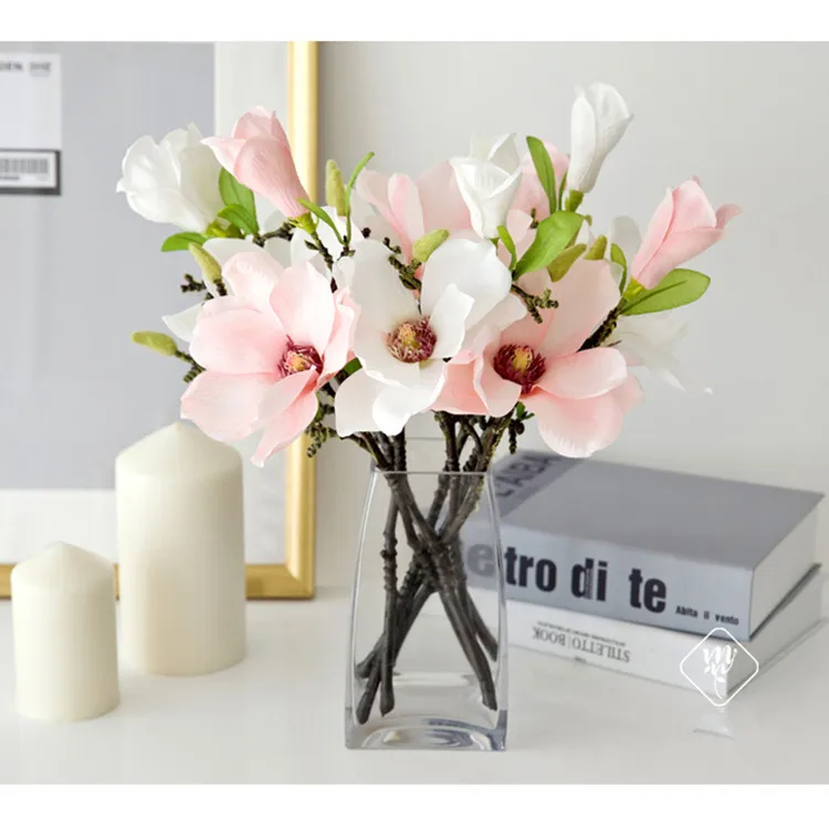 Silk Artificial Magnolia Flowers Decoration Bouquet with Long Stem for Home Table Centerpiece Office Vase, White/pink/yellow,other customized...
Silk Artificial Magnolia Flowers Decoration Bouquet with Long Stem for Home Table Centerpiece Office Vase, White/pink/yellow,other customized...