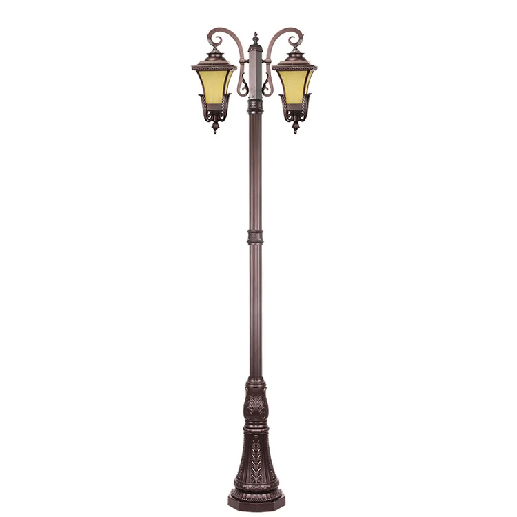 Hot sale garden light black bronze white E27 aluminum pole light post top light yard pole