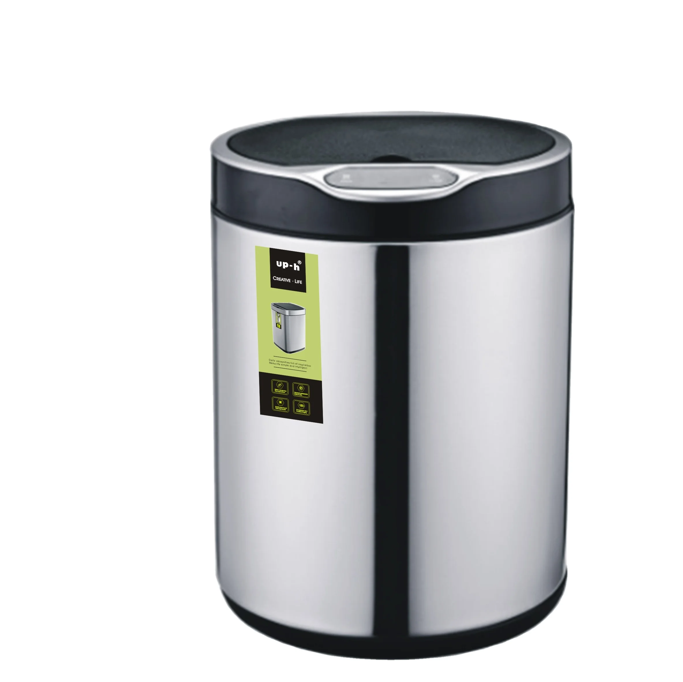 Household Innovative Kitchen White Stainless Steel Sensor Smart Trash Can, Black/white
Household Innovative Kitchen White Stainless Steel Sensor Smart Trash Can, Black/white