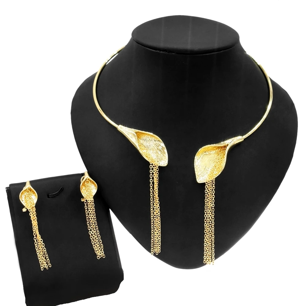 Yulaili New Gold-Plated Fashion Jewelry Set Necklace Earrings Tassel Style Beautiful Wholesale Women Spot Jewellery Sets
Yulaili New Gold-Plated Fashion Jewelry Set Necklace Earrings Tassel Style Beautiful Wholesale Women Spot Jewellery Sets