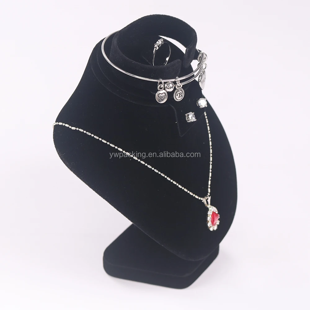 small custom black velvet jewellery ring earring holder necklace