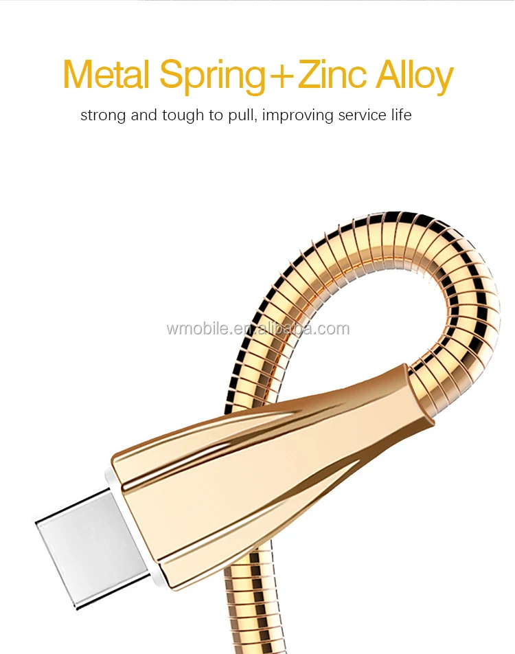 High Speed Metal Spring Micro Usb Charging Cable For Iphone For All Smart Phones - ANKUX.COM
