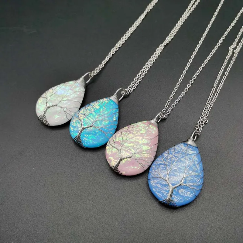Tree of Life Pattern Colorful Resin Shell Pattern Pendant Necklace Jewelry for women Copper wire winding
Tree of Life Pattern Colorful Resin Shell Pattern Pendant Necklace Jewelry for women Copper wire winding