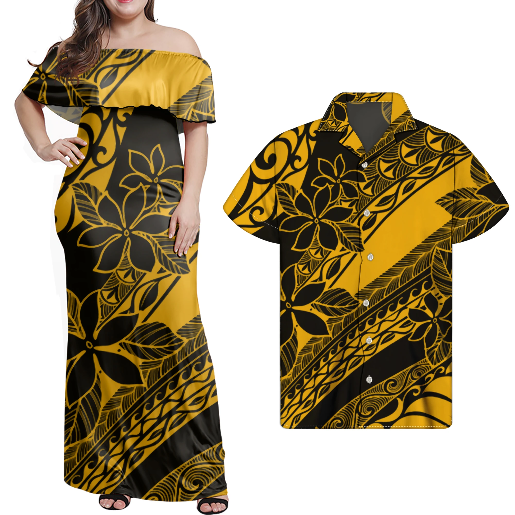 Colorful Polynesian Dress Off Shoulder Tribal Plumeria Print Clothes Set Couples Women Long Sleeve Dress for Ladies Wholesale
Colorful Polynesian Dress Off Shoulder Tribal Plumeria Print Clothes Set Couples Women Long Sleeve Dress for Ladies Wholesale