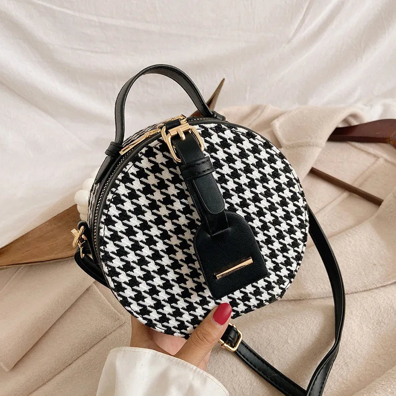 Fashion hot sale mini circle handbags houndstooth round crossbody bags for women, 3 colors
Fashion hot sale mini circle handbags houndstooth round crossbody bags for women, 3 colors