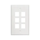 DIY Faceplate RJ45 RJ11CAT5E Network Keystone Insert Jack Wall Plate 6 Port