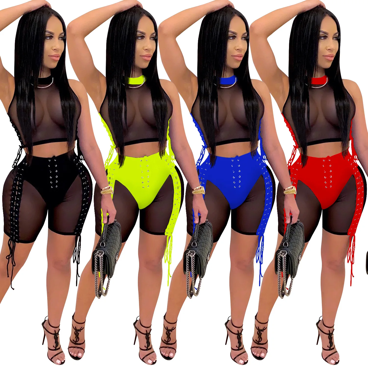 ORX3649 Wholesale New Arrival Ladies Bodycon 2 piece Set Nightclub Women Party Lace Up Mesh Sexy Club Wear 2020, Blue,red,lime green,black
ORX3649 Wholesale New Arrival Ladies Bodycon 2 piece Set Nightclub Women Party Lace Up Mesh Sexy Club Wear 2020, Blue,red,lime green,black