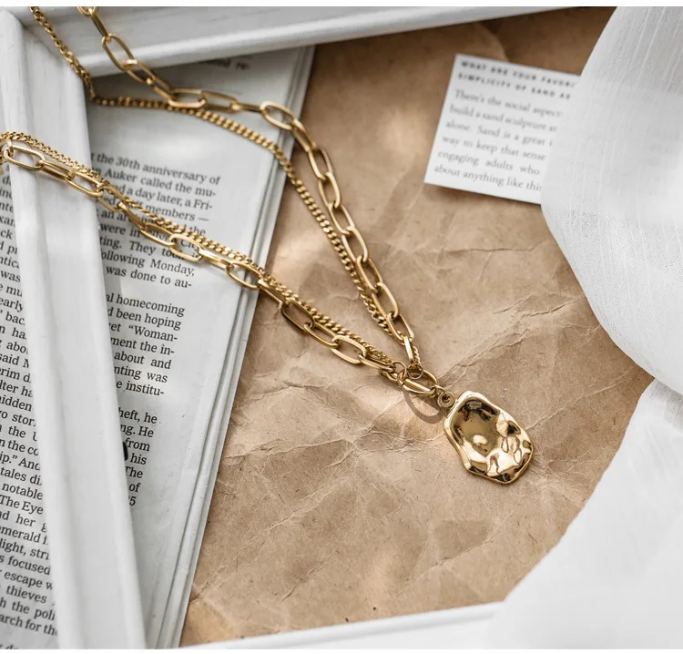 Fashion Jewelry Vintage Hammering Metal Heavy Stainless Steel Ot Buckle Irregular Clavicle Necklace, As shown
Fashion Jewelry Vintage Hammering Metal Heavy Stainless Steel Ot Buckle Irregular Clavicle Necklace, As shown