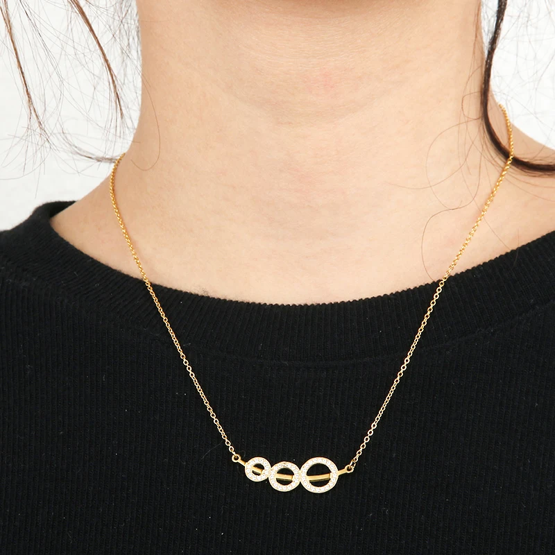 Fashion Jewelry 2021 Non Tarnish Gold Plated 3 Ring Pendant Stainless Steel Chain Necklace Jewelry, Gold/rose gold
Fashion Jewelry 2021 Non Tarnish Gold Plated 3 Ring Pendant Stainless Steel Chain Necklace Jewelry, Gold/rose gold