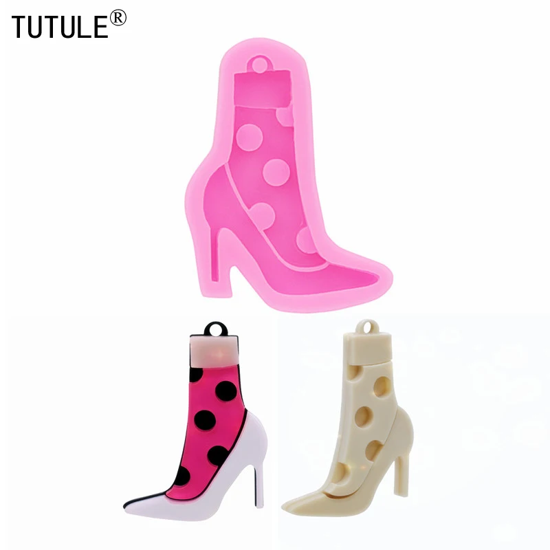 Shiny New High heel silicone mold, shoe earring mould fondant polymer cake clay keychain necklace mold
Shiny New High heel silicone mold, shoe earring mould fondant polymer cake clay keychain necklace mold